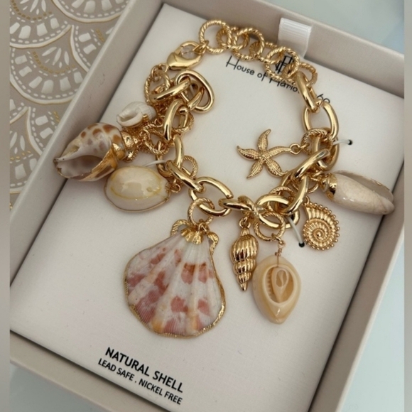 💛🔹House Of Harlow🔹 Gold Shell Charm Mermaid Tears Bracelet - Picture 3 of 8